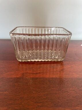 Clear Ribbed Glass Food Storage Container - Clear, Rectangular Refrigerator Dish